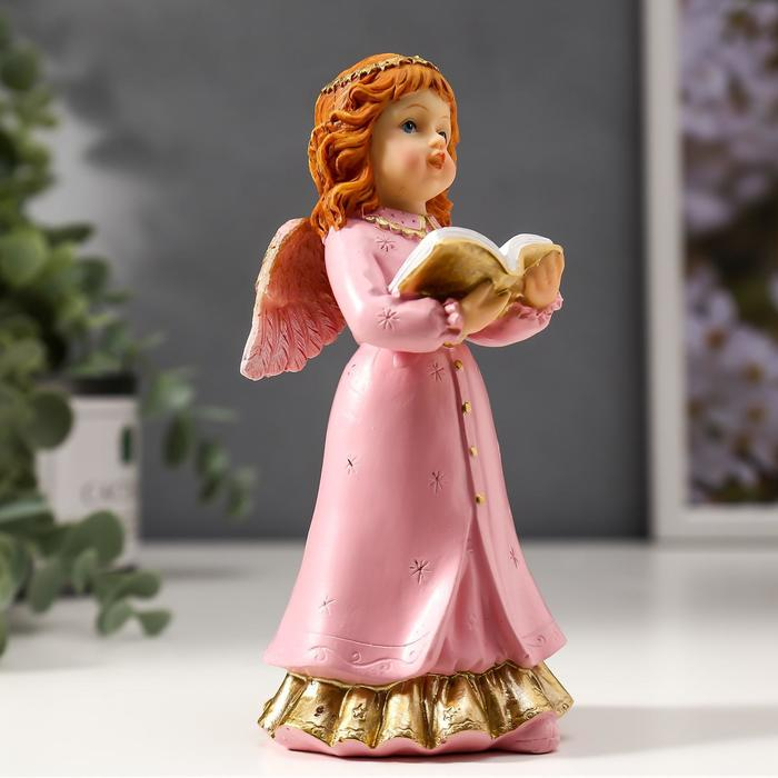 Сувенир полистоун  Сувенир полистоун "Девочка-ангел в розовом платье с дарами" МИКС 14,5х7х6,5 см
