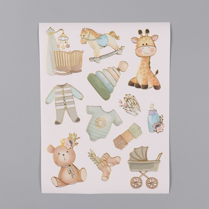 Фотоальбом 25 листов (наклейки+кольца)  Фотоальбом 25 листов (наклейки+кольца) "Для малыша. Первый альбом" 19х27х3 см