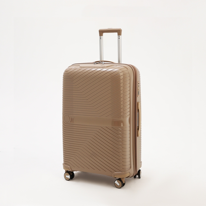 Чемодан большой 100 л (L), отдел на молнии, кодовый замок, 4 колеса, цвет коричневый Чемодан большой 100 л (L), отдел на молнии, кодовый замок, 4 колеса, цвет коричневый