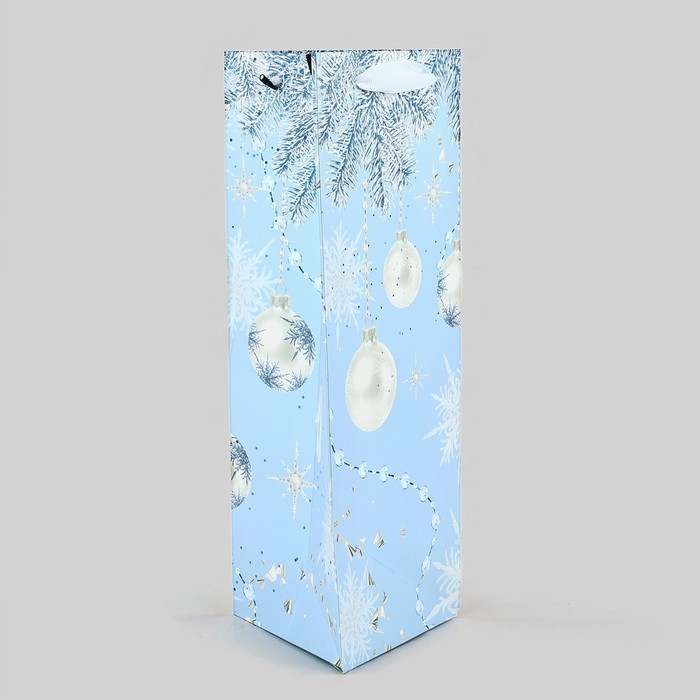 Пакет под бутылку, треугольный «Счастье», 13 х 32 х 11.3 см, Новый год