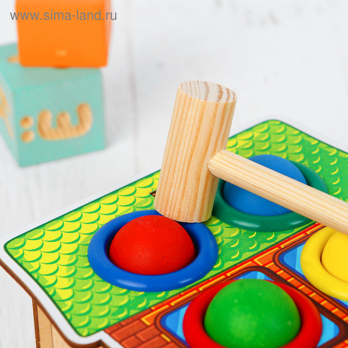 Стучалка-сортер «Дом», с молотком, МИКС Стучалка-сортер «Дом», с молотком, МИКС