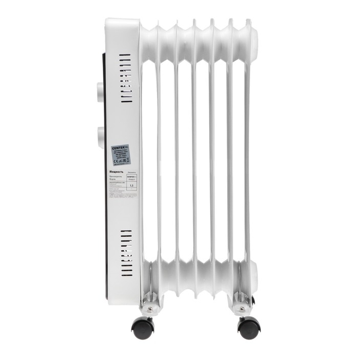 Обогреватель Centek CT-6222-7, масляный, напольный, 1500 Вт, 15 м², 7 секций, бело-чёрный Обогреватель Centek CT-6222-7, масляный, напольный, 1500 Вт, 15 м², 7 секций, бело-чёрный