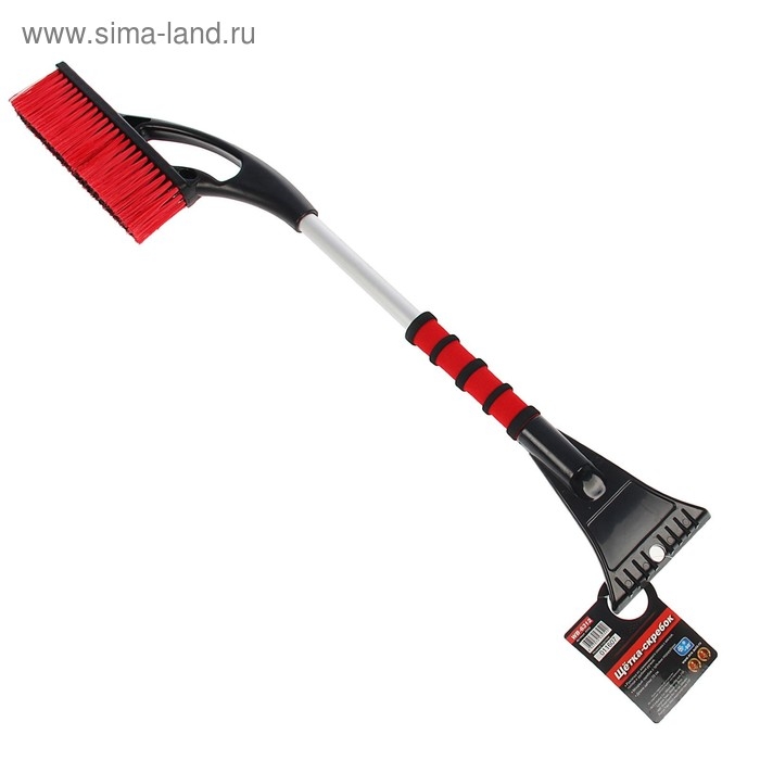 Щетка сметка, со скребком, мягкая ручка, распушенная щетина, AVS WB-6312, 73 cм Щетка сметка, со скребком, мягкая ручка, распушенная щетина, AVS WB-6312, 73 cм