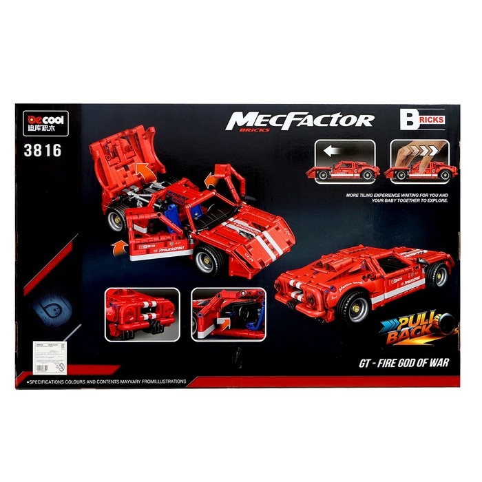 Конструктор Техно &laquo;Красная молния&raquo;, инерционный механизм, 814 деталей