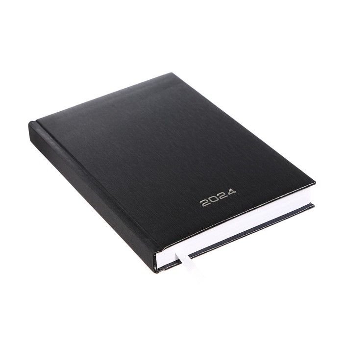 Ежедневник датированный 2024 года, А5, 176 листов, Attomex.Regent, обложка бумвинил, ляссе, блок 70 г/м2, чёрный Ежедневник датированный 2024 года, А5, 176 листов, Attomex.Regent, обложка бумвинил, ляссе, блок 70 г/м2, чёрный