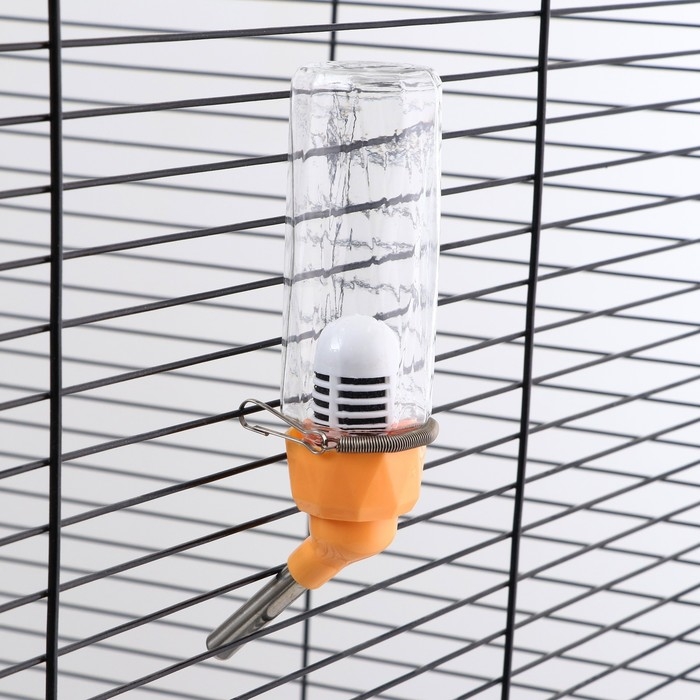 Поилка для грызунов, 80 мл, крепление-пружинка, оранжевая Поилка для грызунов, 80 мл, крепление-пружинка, оранжевая