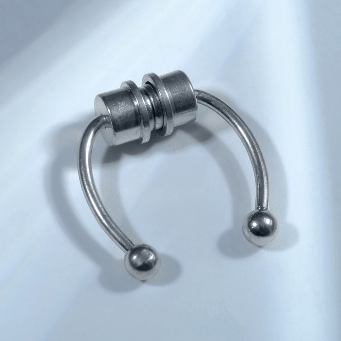 Пирсинг в нос (фейк для септума) со сменными насадками, на магните, L=12 мм, цвет серебро Пирсинг в нос (фейк для септума) со сменными насадками, на магните, L=12 мм, цвет серебро