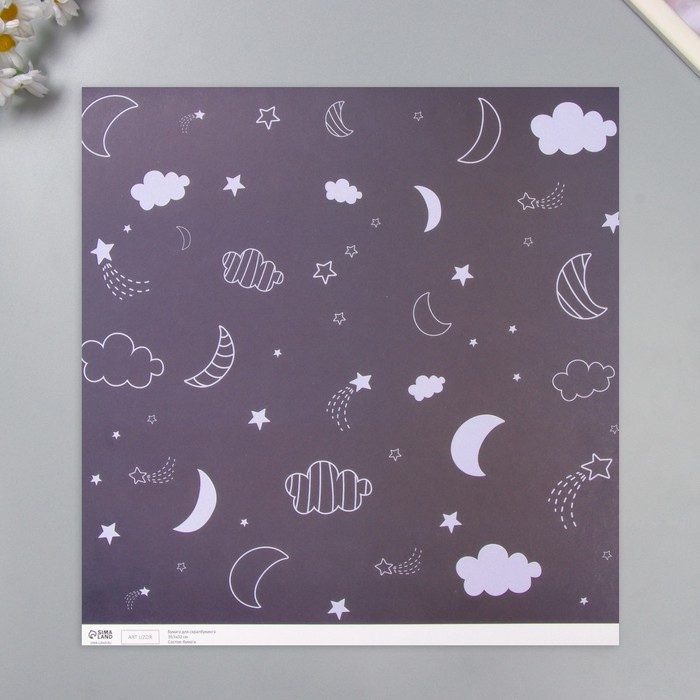 Бумага для скрапбукинга Бумага для скрапбукинга "Магия ночного неба" плотность 180 гр набор 5 шт 30,5х32 см