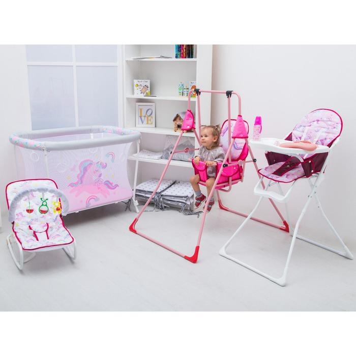 Шезлонг - качалка для новорождённых «Волшебная пони», игровая дуга, игрушки МИКС Шезлонг - качалка для новорождённых «Волшебная пони», игровая дуга, игрушки МИКС