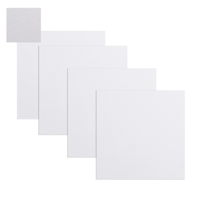 Холст на картоне с магнитои 7,5 х 7,5 см, хлопок 100%, акриловый грунт, набор 4 штуки, BRAUBERG Холст на картоне с магнитои 7,5 х 7,5 см, хлопок 100%, акриловый грунт, набор 4 штуки, BRAUBERG