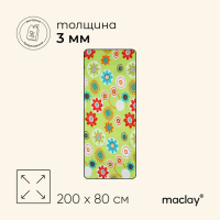 Коврик туристический maclay, с фольгой, 200х80х0.3 см, цвет зелёный