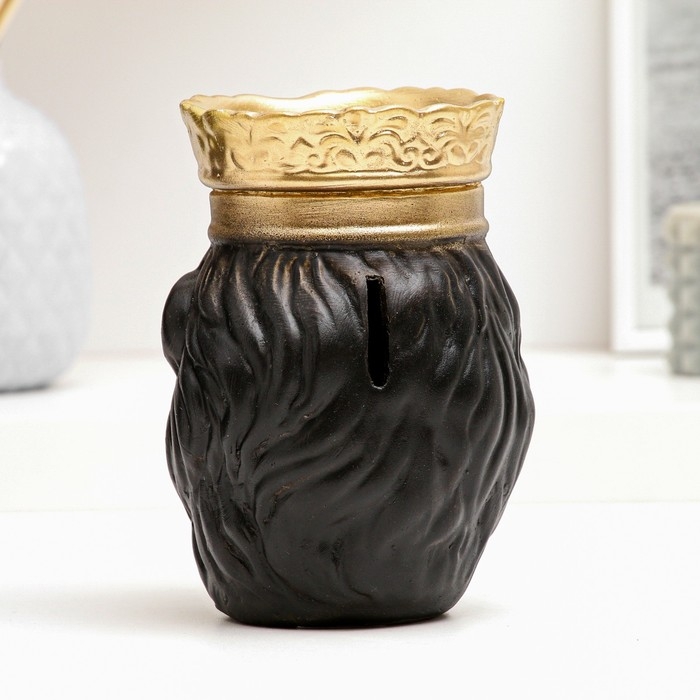 Копилка Копилка "Лев в короне" черный, 16см