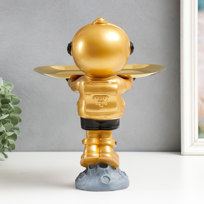 Сувенир полистоун подставка  Сувенир полистоун подставка "Космонавт на астероиде" золотой 29х17х22,5 см