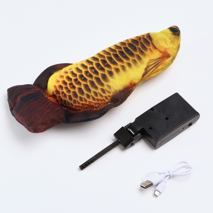 Игрушка для кошек  Игрушка для кошек "Петушок" с двигающимся хвостом и с USB-зарядкой, 28 см