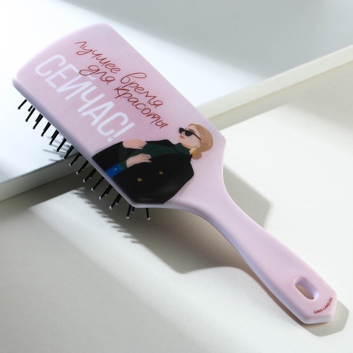 Массажная расчёска прямоугольная &laquo;Расческа красотки&raquo;, 23.4 х 7.6 см, BEAUTY FOX