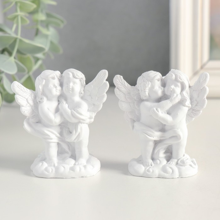 Сувенир полистоун Сувенир полистоун "Белоснежные ангелы - объятия" МИКС 5,7х5,4х2,8 см