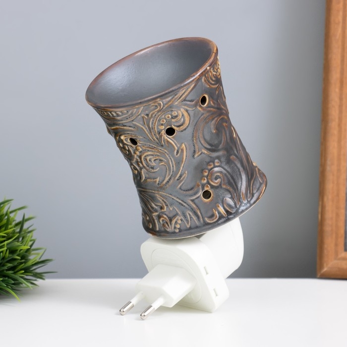 Ночник Ночник "Узор" серый 7,8х7,8х12 см