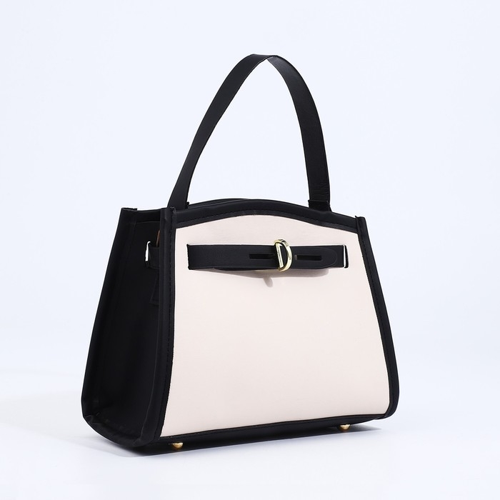 Сумка кросс-боди на молнии, цвет белый/чёрный Сумка кросс-боди на молнии, цвет белый/чёрный