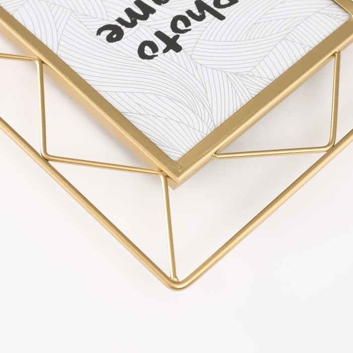 Фоторамка металл на 1 фото 13х18 см Фоторамка металл на 1 фото 13х18 см "Лофт. Треугольники" золото 20,5х1х25 см