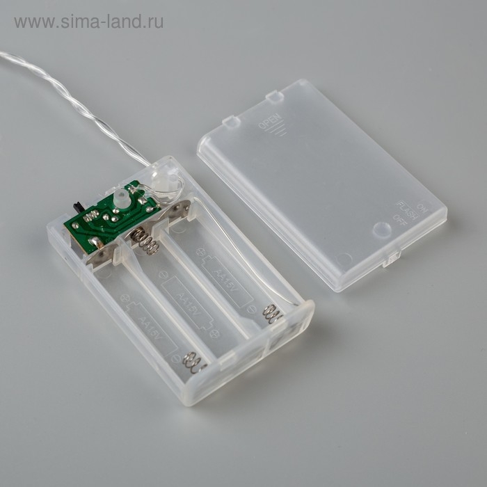 Гирлянда «Нить» 2 м, IP20, прозрачная нить, 20 LED, свечение белое, 2 режима, AAх3 Гирлянда «Нить» 2 м, IP20, прозрачная нить, 20 LED, свечение белое, 2 режима, AAх3