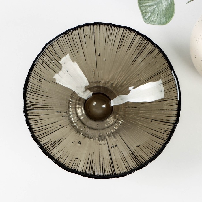 Ваза стеклянная для фруктов «Фейерверк», 350 мл, 15×7,5 см, цвет серый Ваза стеклянная для фруктов «Фейерверк», 350 мл, 15×7,5 см, цвет серый