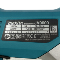 Лобзик Makita JV0600K, 650 Вт, 500-3100 об/м, 3 режима, ход 23 мм, рез 90 мм