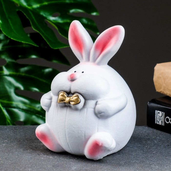 Копилка Копилка "Заяц пухлый" белый, 15см