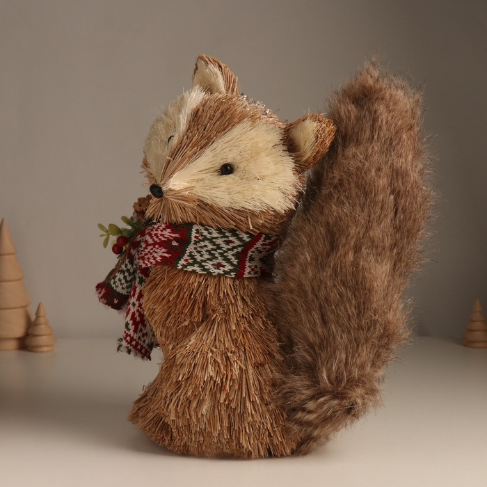 Декор Декор "Новогодняя лисичка в вязаном шарфике" 13х25х24 см