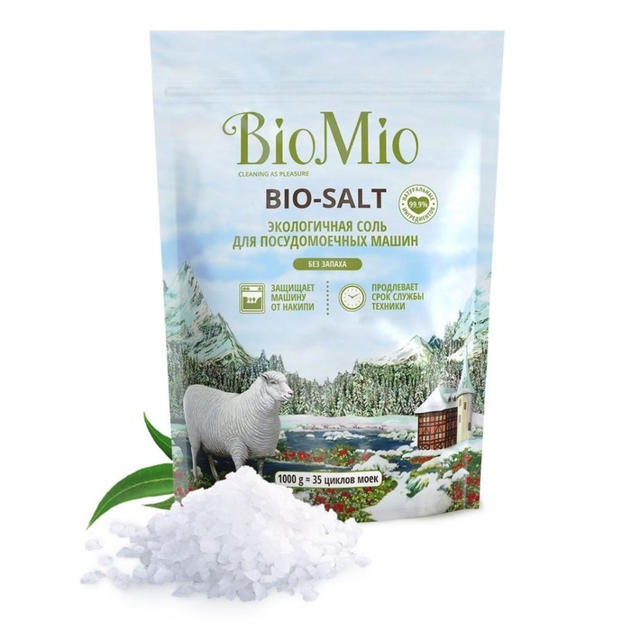 Соль для посудомоечных машин BioMio BIO-SALT, 1кг Соль для посудомоечных машин BioMio BIO-SALT, 1кг