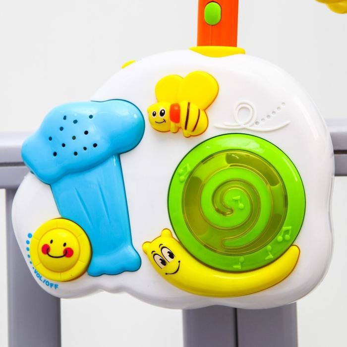 Мобиль музыкальный на кроватку «Зверята» с ночником, работает от батареек Мобиль музыкальный на кроватку «Зверята» с ночником, работает от батареек