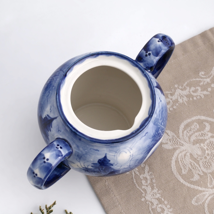 Сахарница Сахарница "Уют", сюжет, 14 х 14 см, гжель