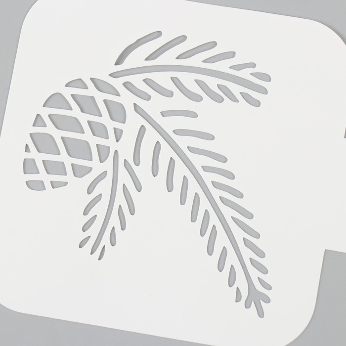 Трафарет пластиковый Трафарет пластиковый "Веточка с шишкой", размер 9х9 см