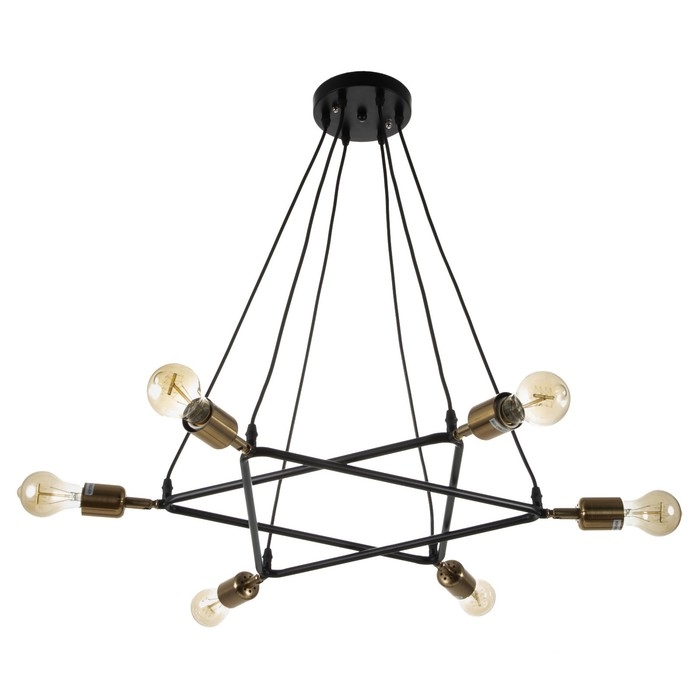 Люстра "Техно" 6хЕ27 черный 65х65х100 см BayerLux