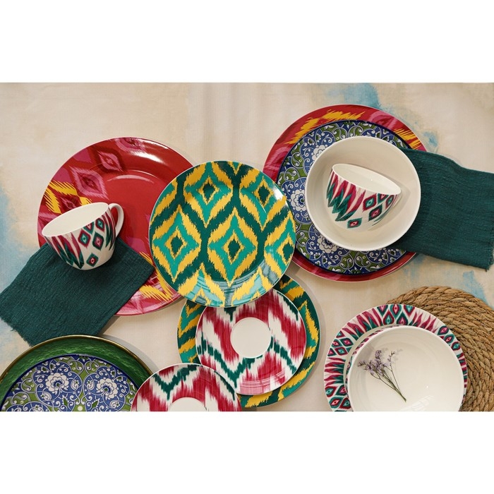 Тарелка фарфоровая обеденная Доляна Askım, d=25 см, цвет красный Тарелка фарфоровая обеденная Доляна Askım, d=25 см, цвет красный