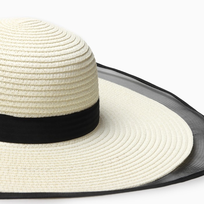 Шляпа женская MINAKU, цв. молочный, р-р 58 Шляпа женская MINAKU, цв. молочный, р-р 58