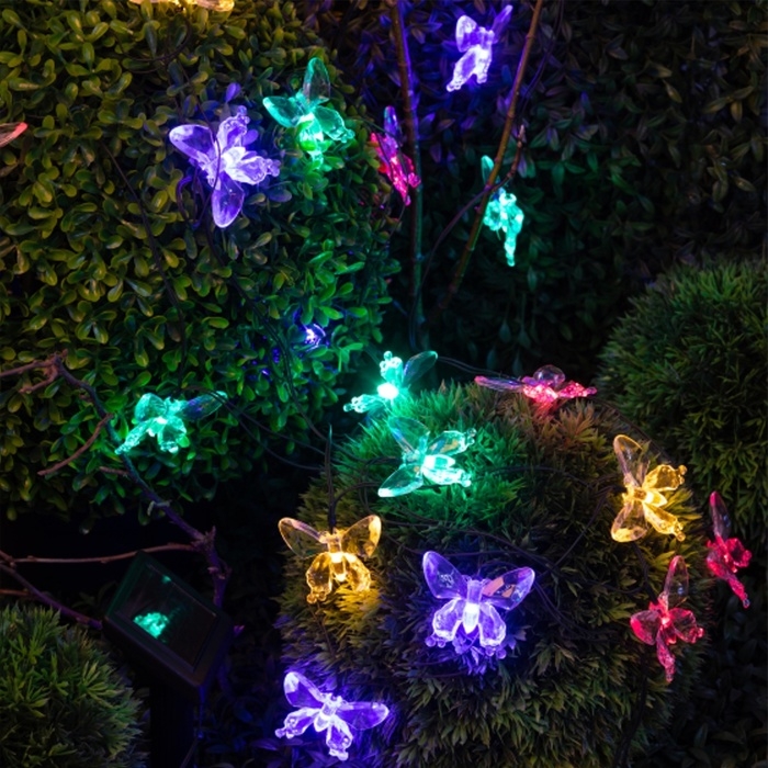 Гирлянда садовая Эра на солнечной батарее «Бабочки» LED, IP54 Гирлянда садовая Эра на солнечной батарее «Бабочки» LED, IP54