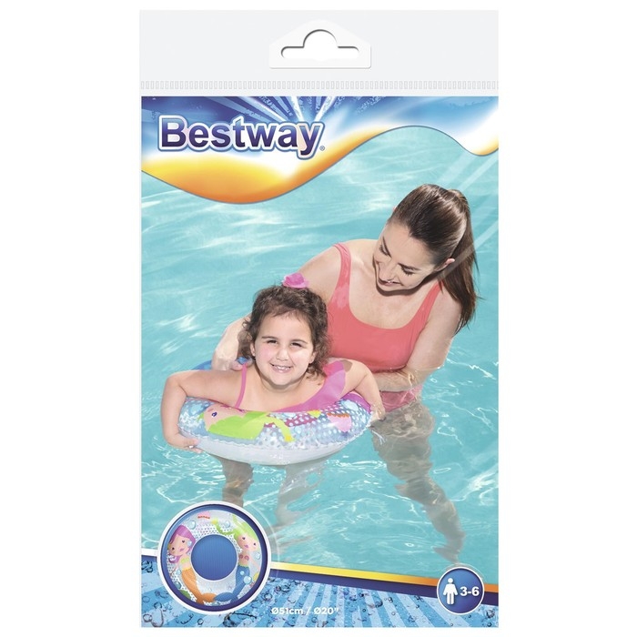 Круг надувной для плавания «Морские приключения», d=51 см, от 3-6 лет, цвет МИКС, 36113 Bestway Круг надувной для плавания «Морские приключения», d=51 см, от 3-6 лет, цвет МИКС, 36113 Bestway