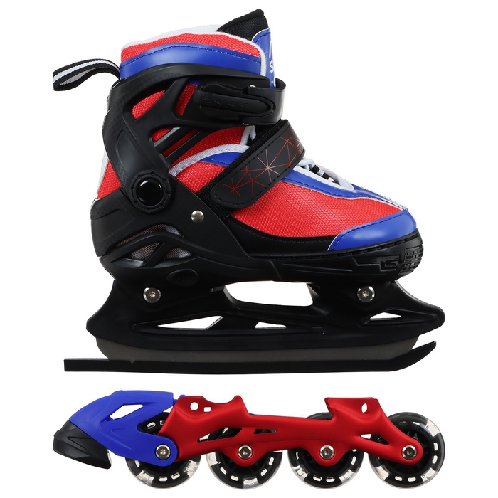 Коньки детские раздвижные Snow Cat, с роликовой платформой, р. 30-33 Коньки детские раздвижные Snow Cat, с роликовой платформой, р. 30-33