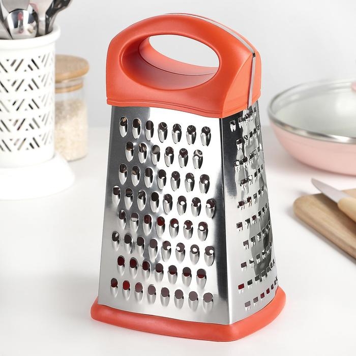 Тёрка четырёхгранная «Релайн», 14×12×23 см, прорезиненное дно, цвет МИКС Тёрка четырёхгранная «Релайн», 14×12×23 см, прорезиненное дно, цвет МИКС