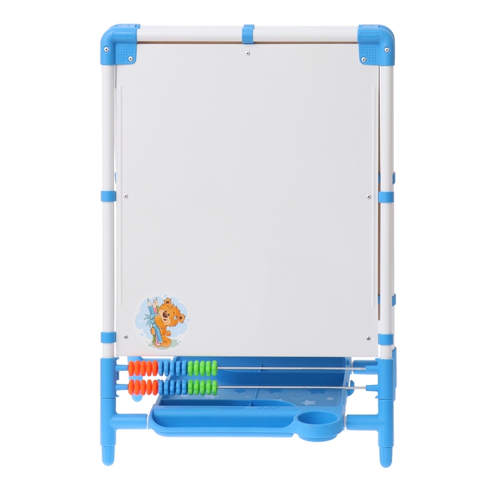 Мольберт детский двусторонний «Доска знаний», регулируется по высоте, + учебные принадлежности, цвет голубой