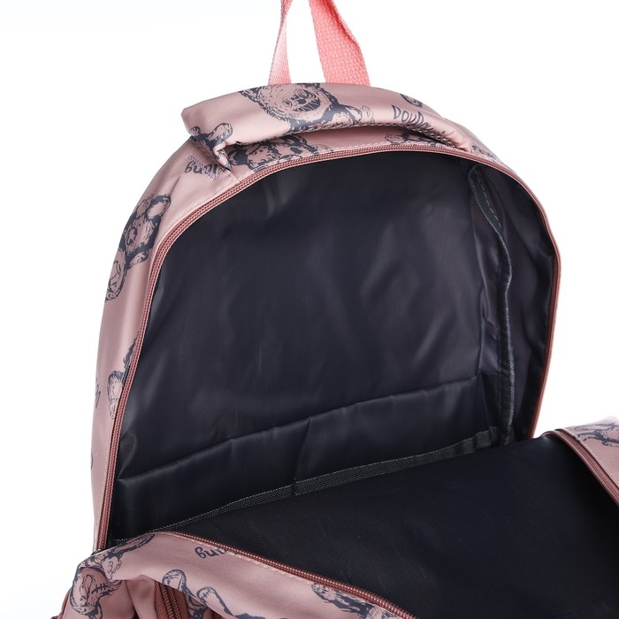 Рюкзак школьный из текстиля на молнии, 4 кармана, цвет розовый Рюкзак школьный из текстиля на молнии, 4 кармана, цвет розовый