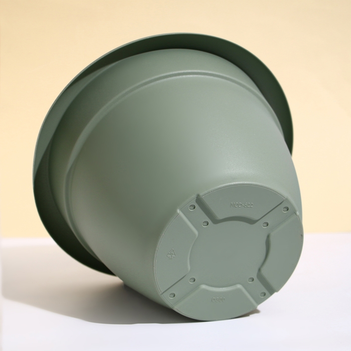 Горшок для цветов, d = 30 см, 7,5 л, пластик, зелёный шалфей Горшок для цветов, d = 30 см, 7,5 л, пластик, зелёный шалфей