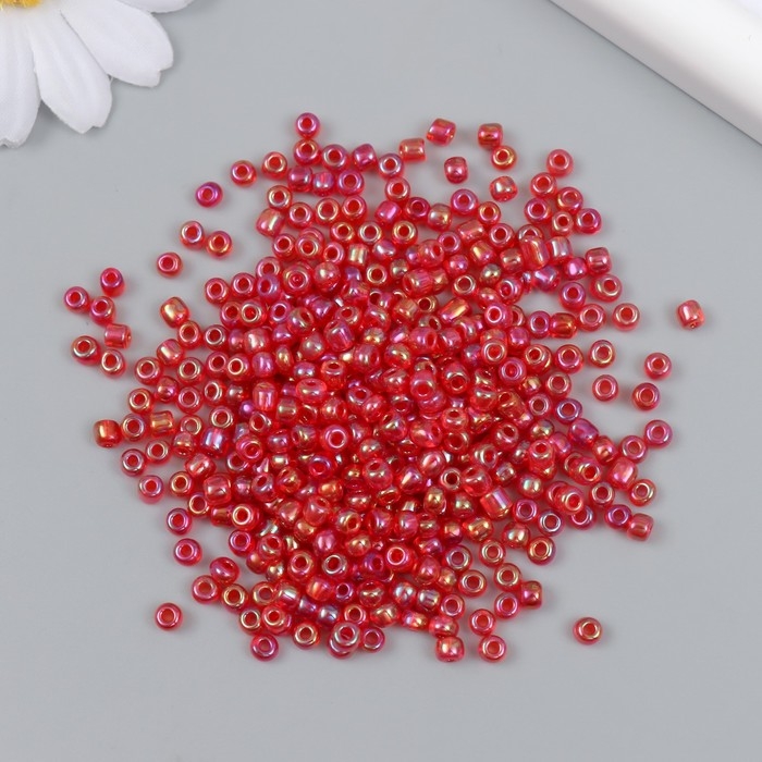 Бисер стекло 6/0  Бисер стекло 6/0 "Розовый" хамелеон 450 гр