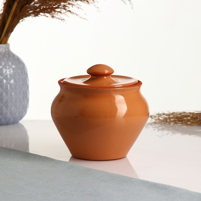 Горшочек под жаркое с крышкой  Горшочек под жаркое с крышкой "Вятский" 0,6л, бежевый