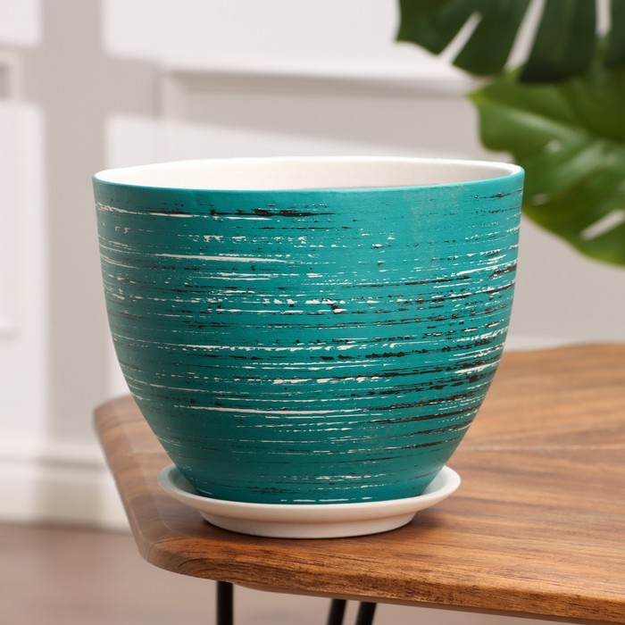 Горшок цветочный ТЕХНО зеленый 3,6 л