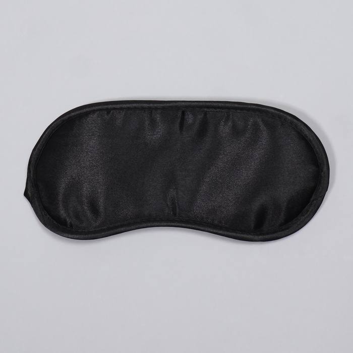 Маска для сна, сатиновая, резинка одинарная, 19 × 8,5 см, цвет чёрный Маска для сна, сатиновая, резинка одинарная, 19 × 8,5 см, цвет чёрный