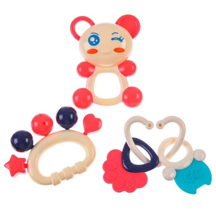 Набор погремушек - прорезывателей «Растем вместе», 8 шт., цвет МИКС, Крошка Я Набор погремушек - прорезывателей «Растем вместе», 8 шт., цвет МИКС, Крошка Я