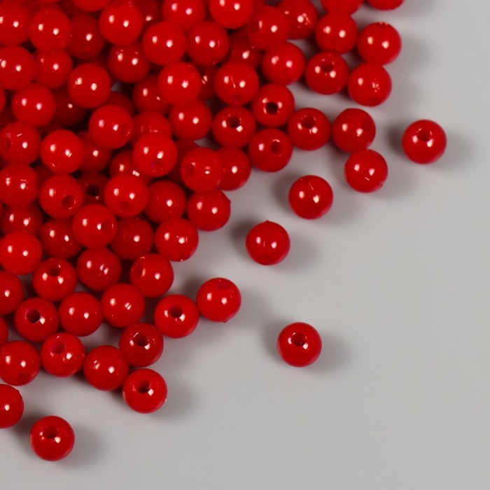 Набор бусин Набор бусин "Жемчуг" d 6 мм, 250 гр, красный
