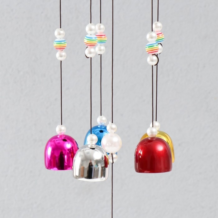 Музыка ветра металл Музыка ветра металл "Три денежных жабы" 6 колокольчиков 55х8х8 см