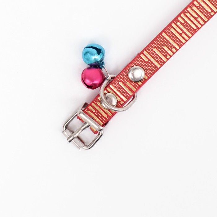 Ошейник Ошейник "Блестящая полоса", искусственная кожа, 31 х 1 см, микс цветов